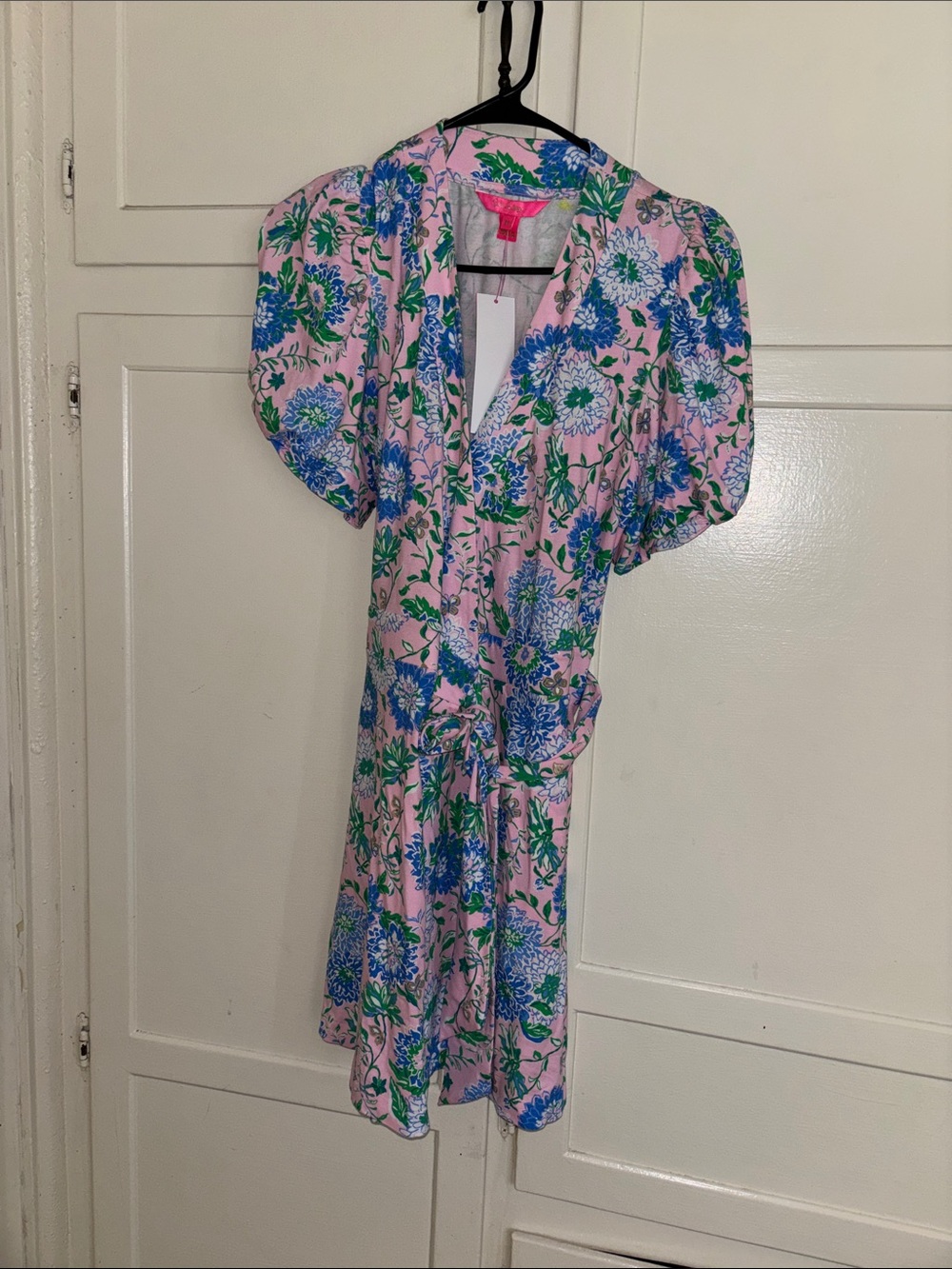 Lily Pulitzer floral Wrap Dress - Pink & Blue NWT M